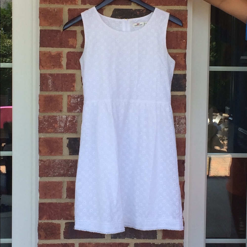 A white eyelet Vineyard Vines Kids dress.