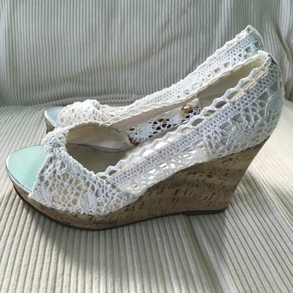 Wet Seal White Lace Heels
