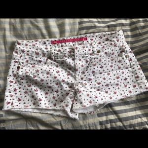 White floral shorts