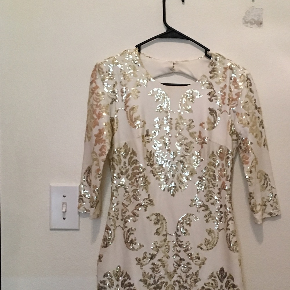 White and gold dress