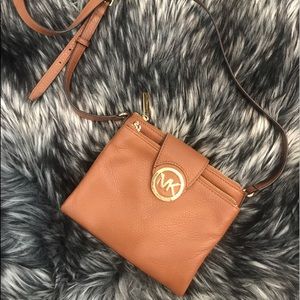 Michael Kors Brown Leather Cross Body