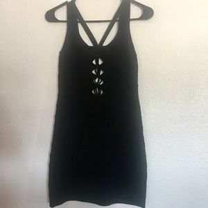 Black strappy bandage dress