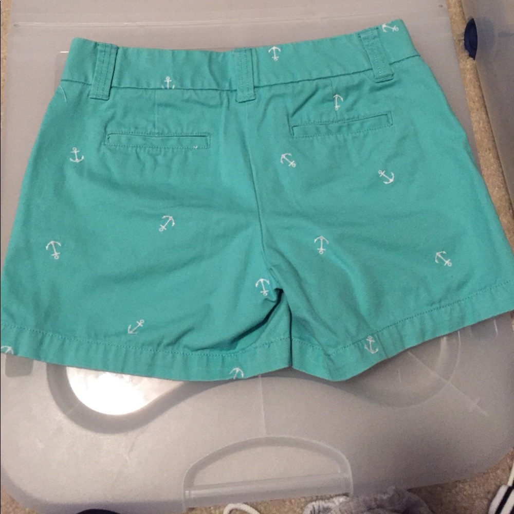 J CREW TEAL ANCHOR SHORTS SIZE 2