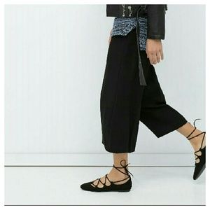 ZARA Trafaluc lace up Ballerina flats