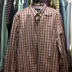 Slim Fit Red, White and Blue Plaid Soft Wash Shirt