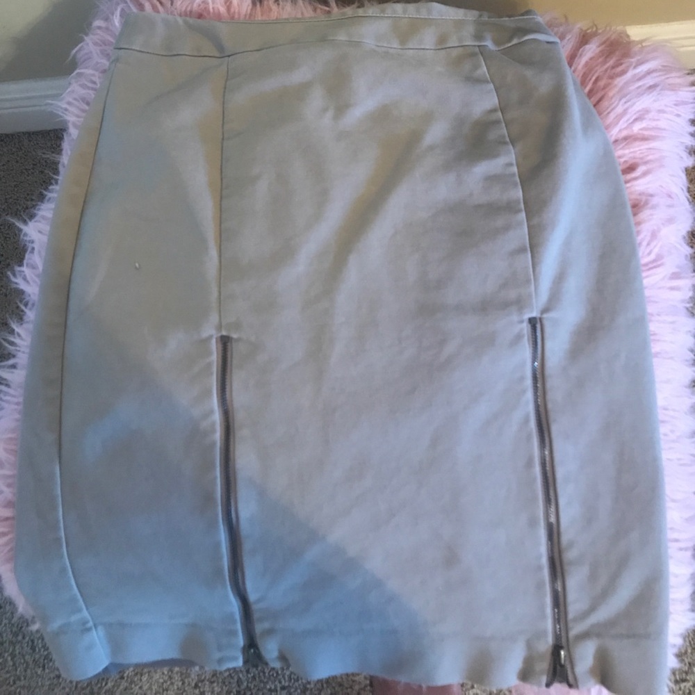 Khaki KNEE HIGH fitted SKIRT