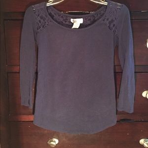 Navy blue Quarter Link sleeves with crochet back