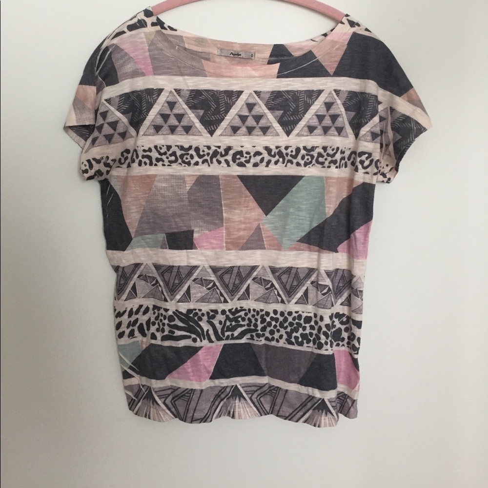 Tribal pattern top- Papaya