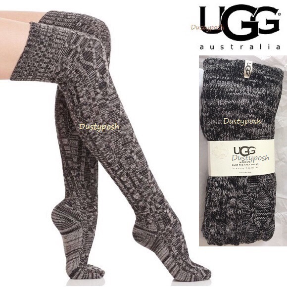 Host Pick UGG Cable Knit Over The Knee Socks OTK Oatmeal Thigh High Boot Long - Picture 9 of 9