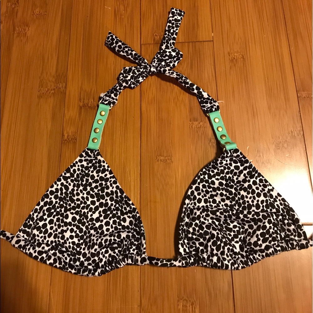 Adorable black and white bikini top NEVER WORN