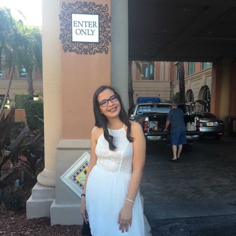 White and gold dress