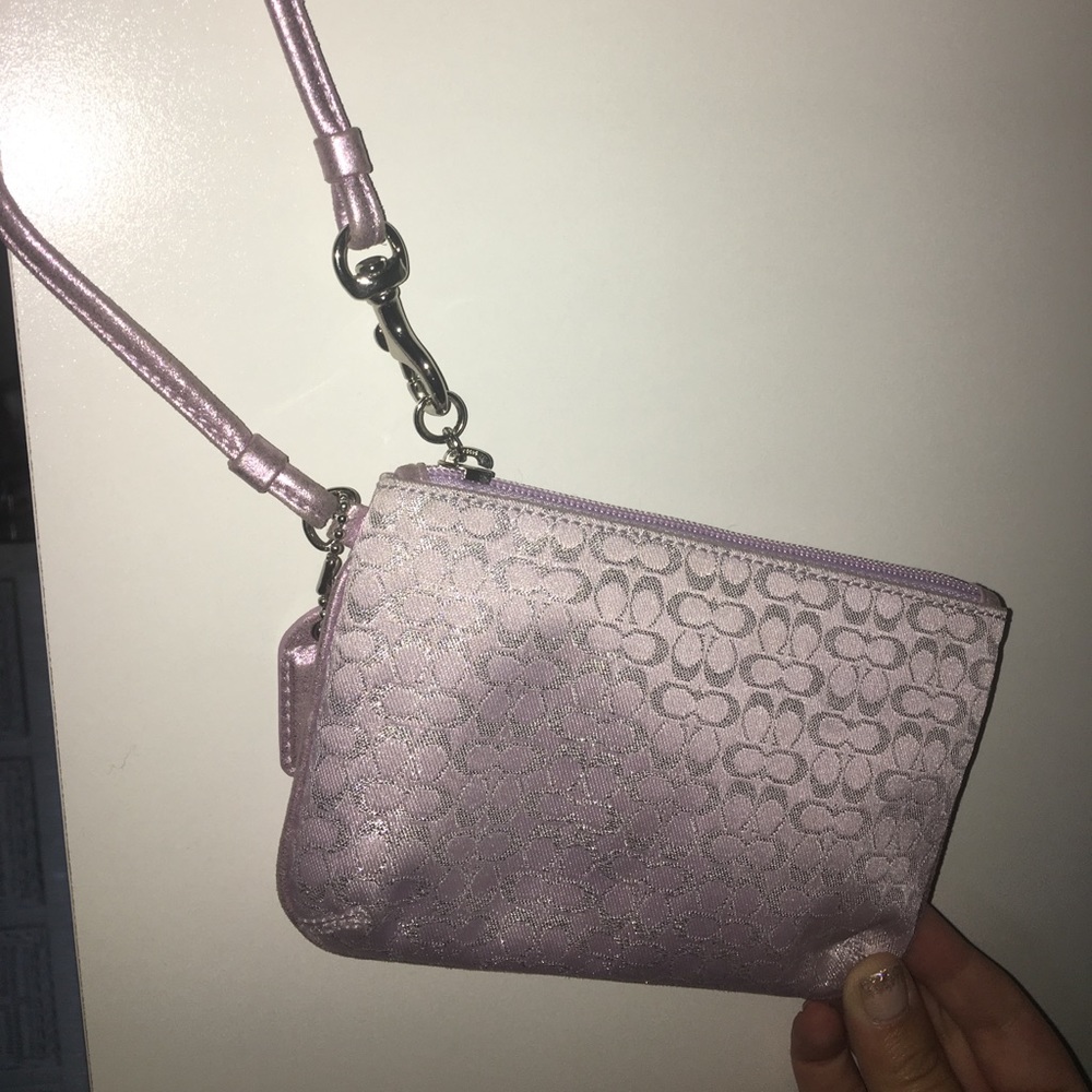 Coach metallic wristlet