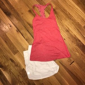 Lululemon Cool Racerback in Heathered Tango (red)