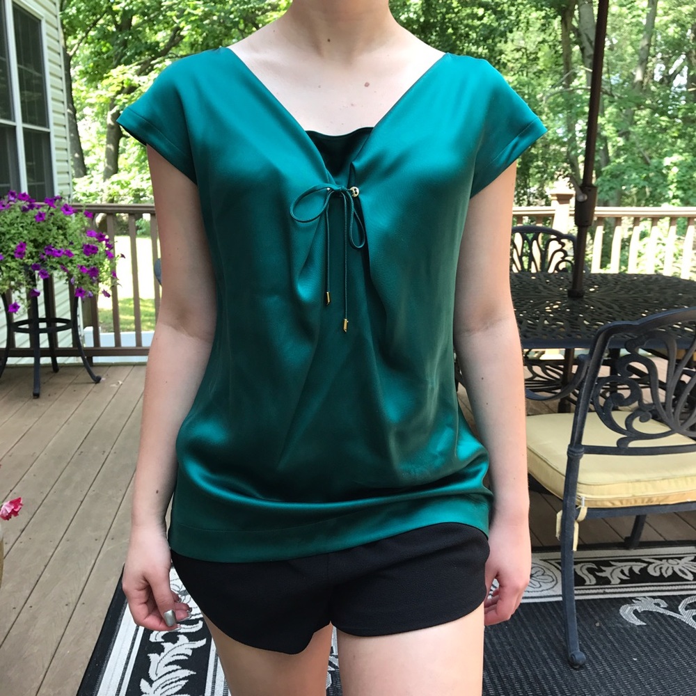 Escada Green Silk Blouse