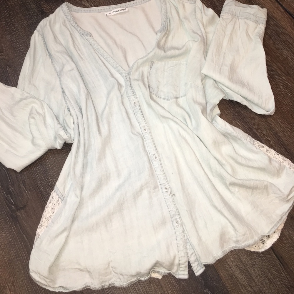 Jean Shirt with Lace