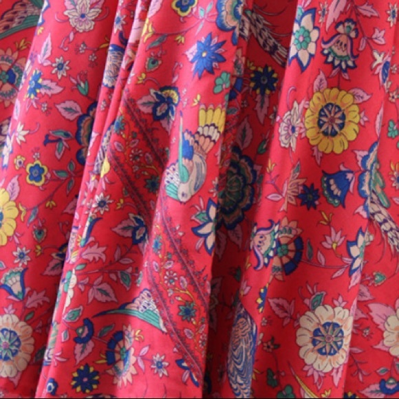 Lovebird Half Moon Gown Maxi DRESS Red Floral NEW - Picture 7 of 8