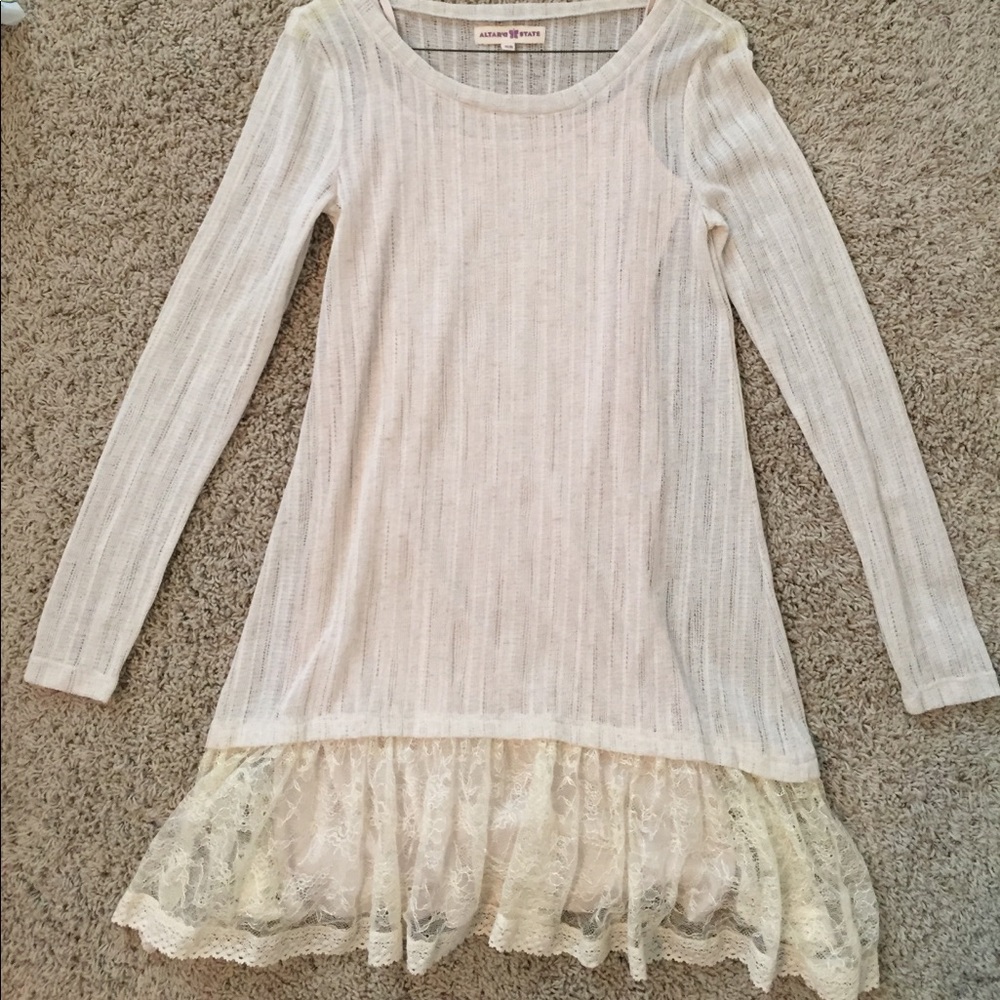 Altar'd State Beige Lace Dress