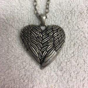 Angel wing heart shaped necklace
