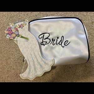 Bride makeup bag and wedding dress notepad