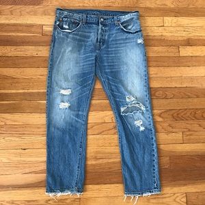 Distressed Levi's Boyfriend Jeans