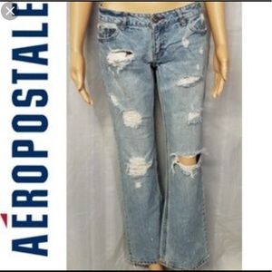 Aeropostale machine distressed bootcut jeans