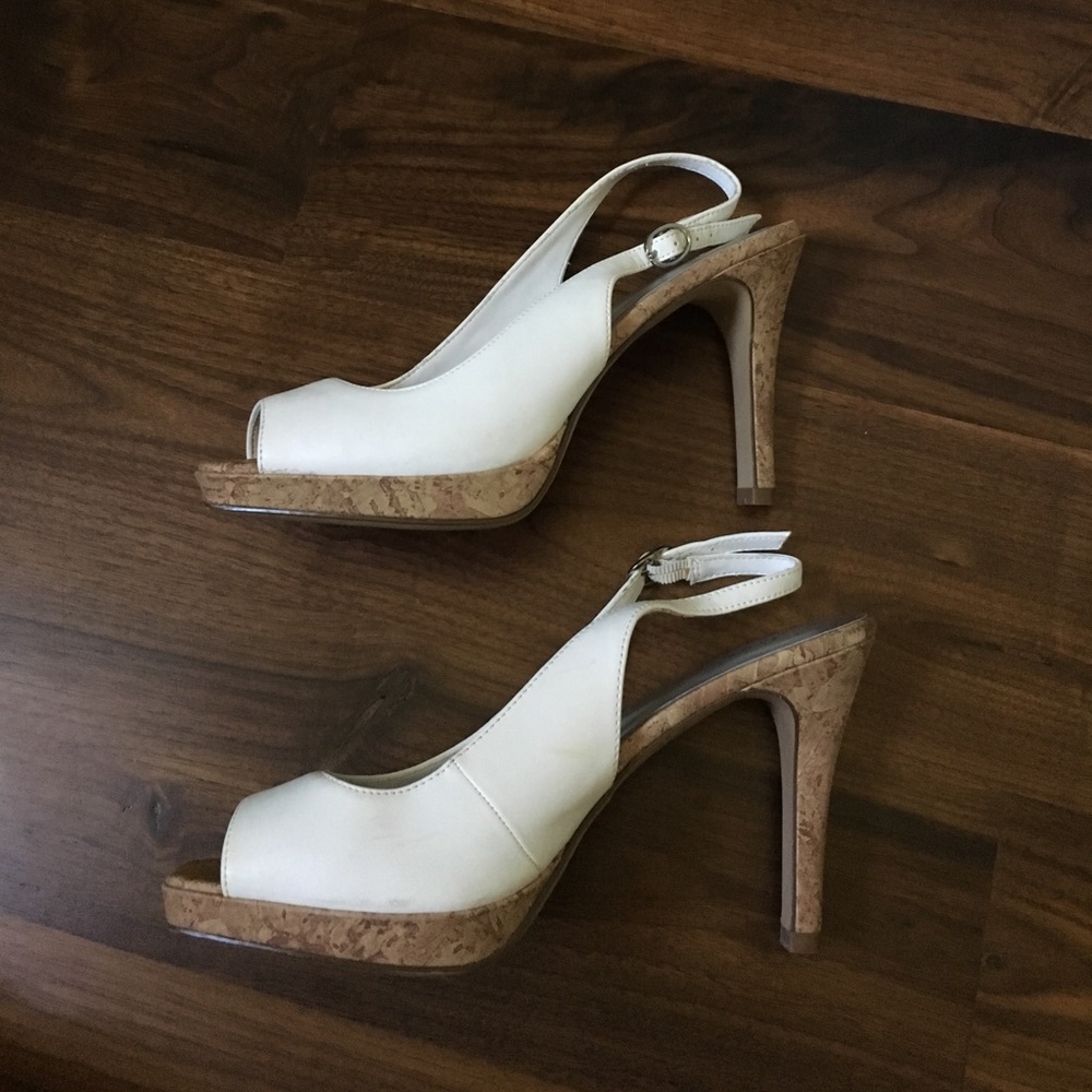 White 4" heels