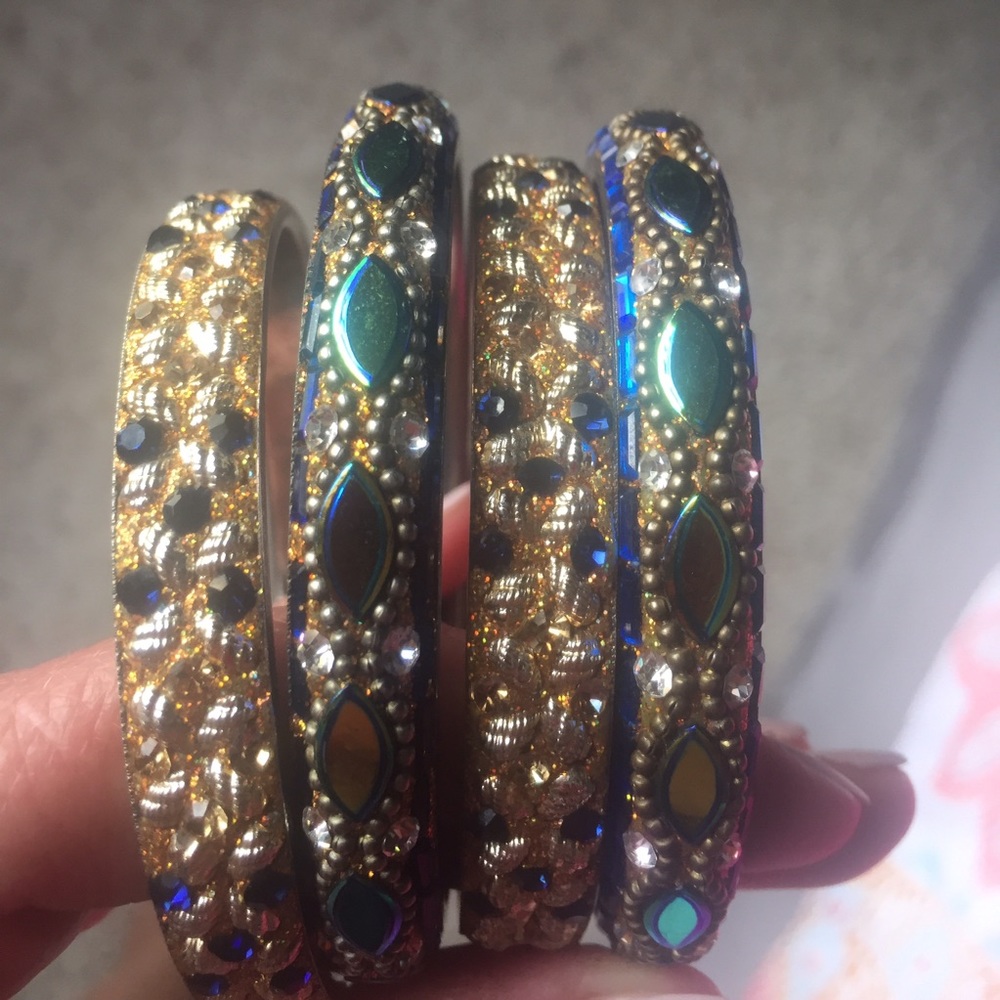 Anthropologie colorful bangles. Set of 4. EUC
