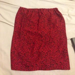 Red cheetah print skirt