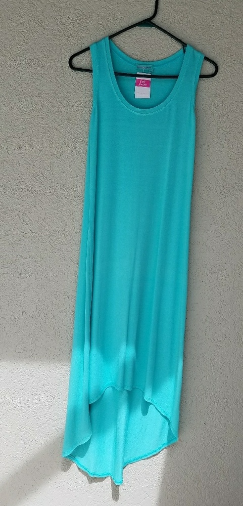 Fresh produce long summer dress teal blue