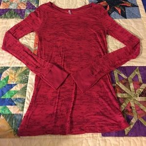 Rue21 red burned out long sleeved tee