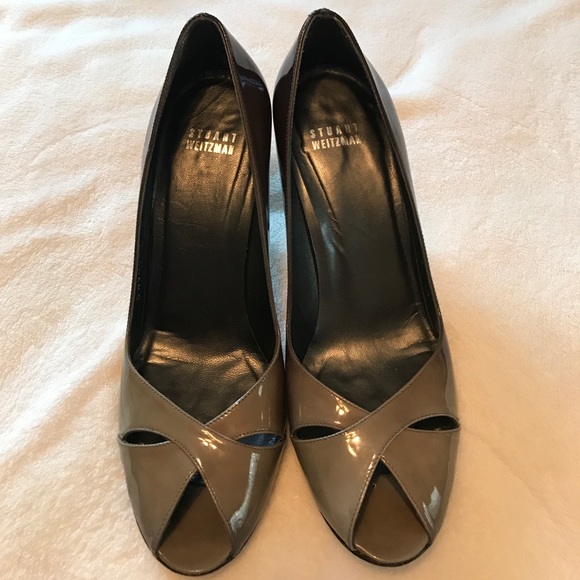 Authentic Stuart Weitzman grey hombre patent heels - Picture 2 of 7