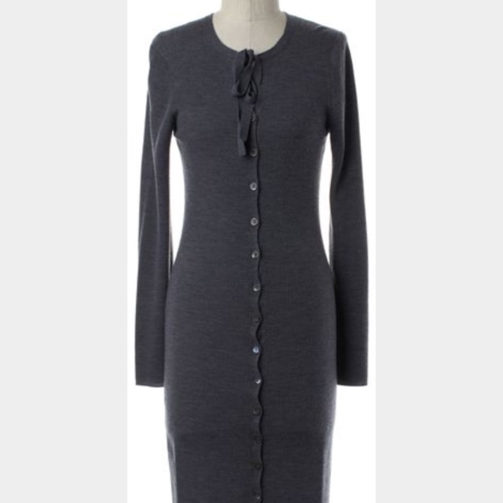 Trina Turk Grey Merino Wool Dress