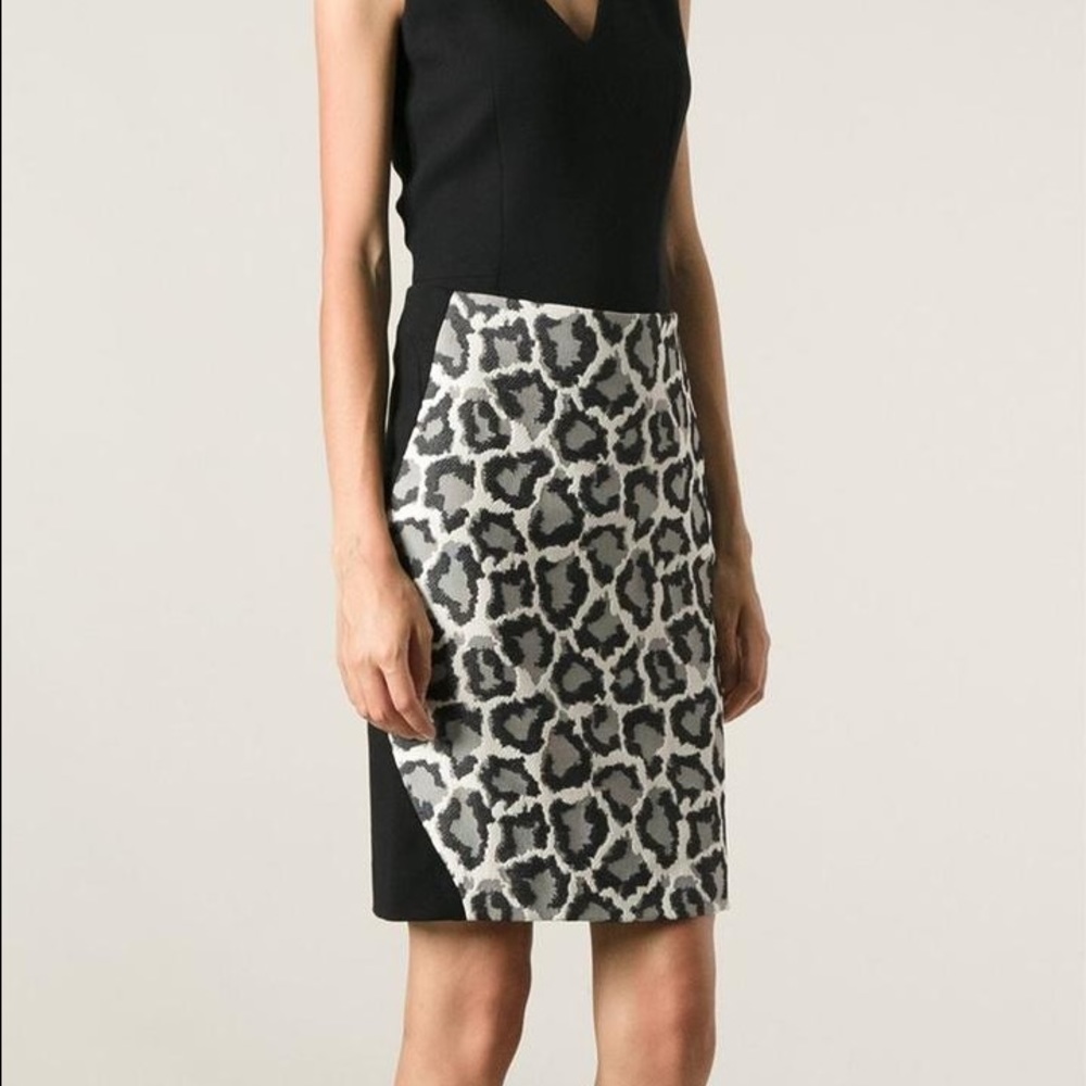 DVF WovenLeopard Print Pencil Skirt 4