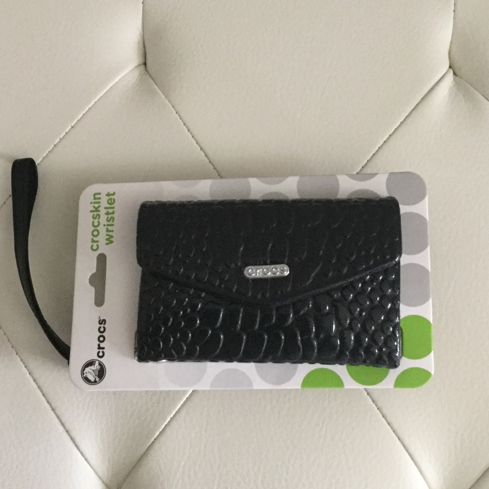 Crocs crocskin wristlet