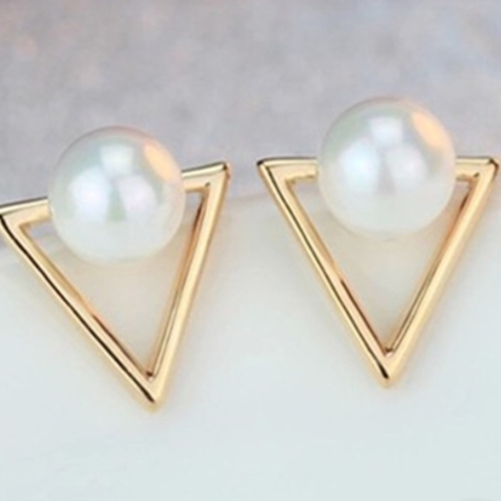 Pearl and Triangle Studs