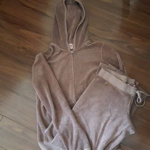 Juicy Couture Tan Terry Tracksuit Track Suit Small