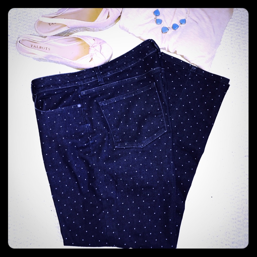 🎊HP7/29🎊Like New Talbots Crop Polka Dots Jeans