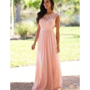 Blush long illusion back dress