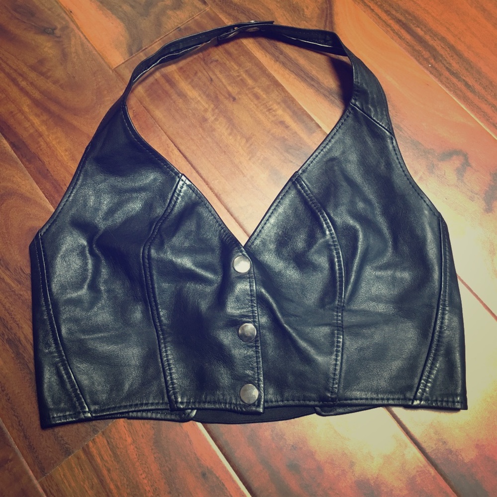 Leather Bralette Handmade