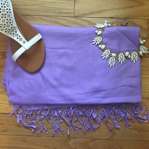 Purple fringe scarf