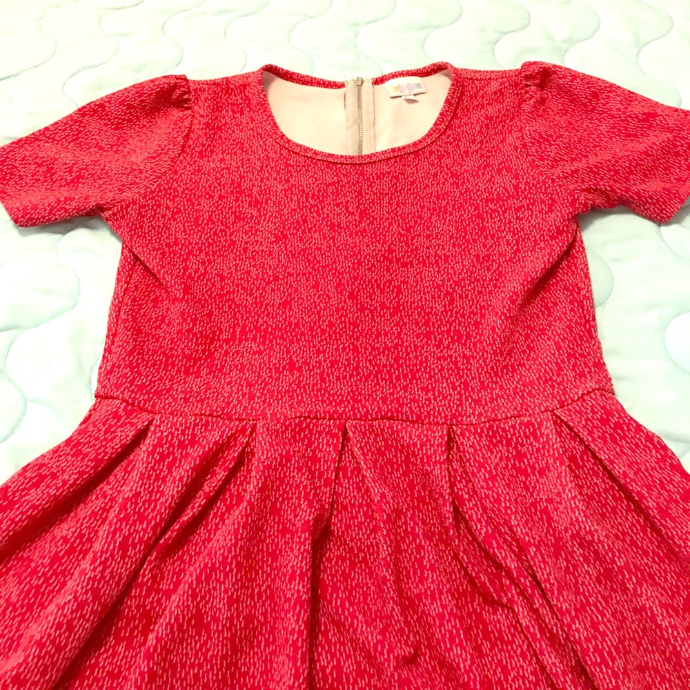 Lularoe Amelia dress red and white