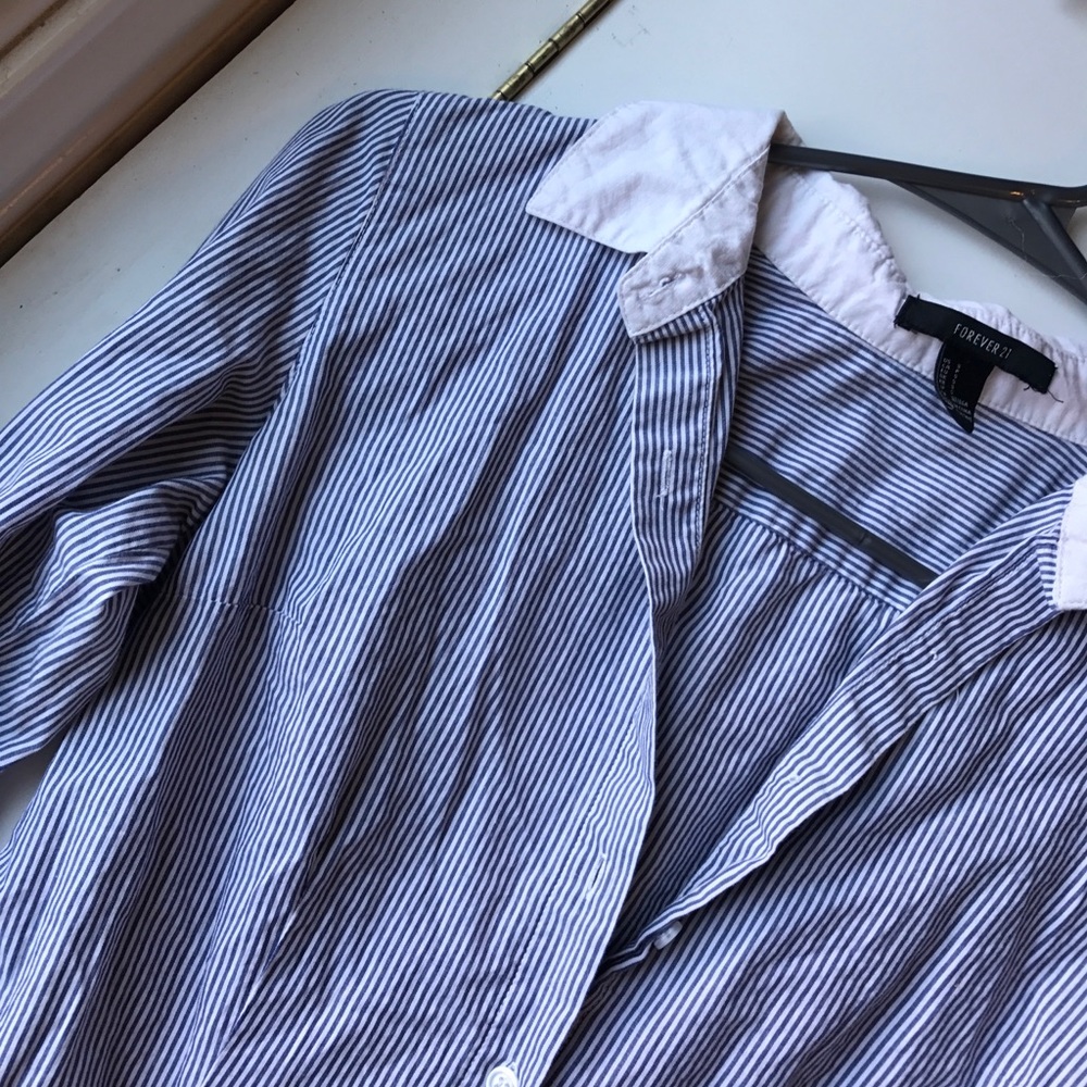 Striped Button-Down Top