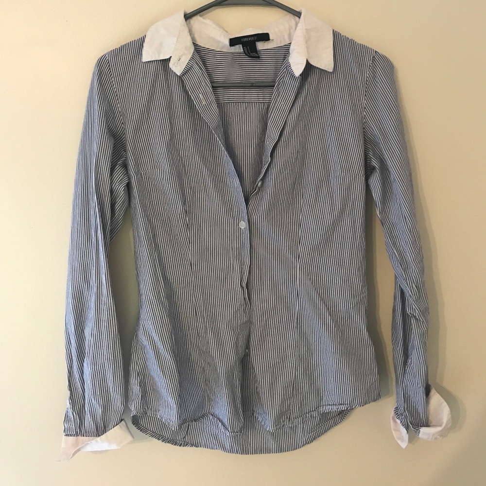 Striped Button-Down Top - Picture 2 of 2