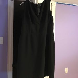 V neck black dress