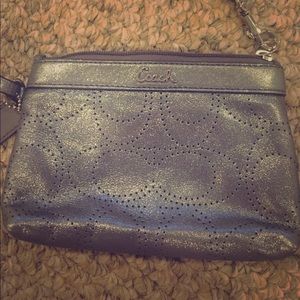Coach Signature Silver Wristlet