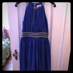 Blue and silver cocktail dress