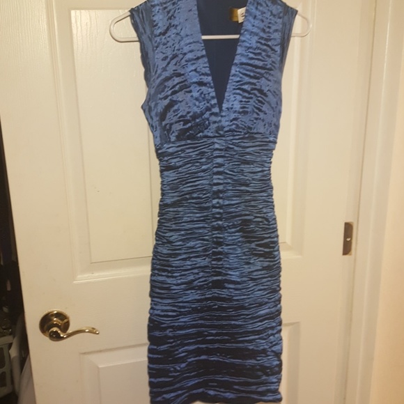 Nicole Miller Stretch Taffeta Shimmer Blue! - Picture 4 of 8