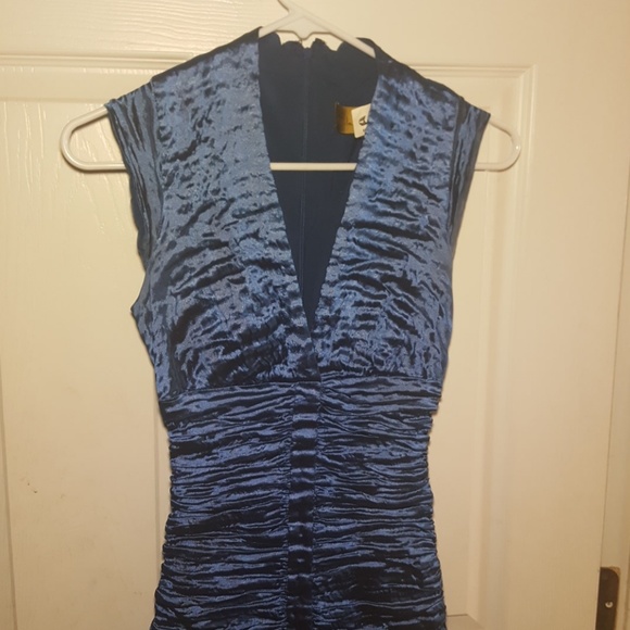 Nicole Miller Stretch Taffeta Shimmer Blue! - Picture 5 of 8