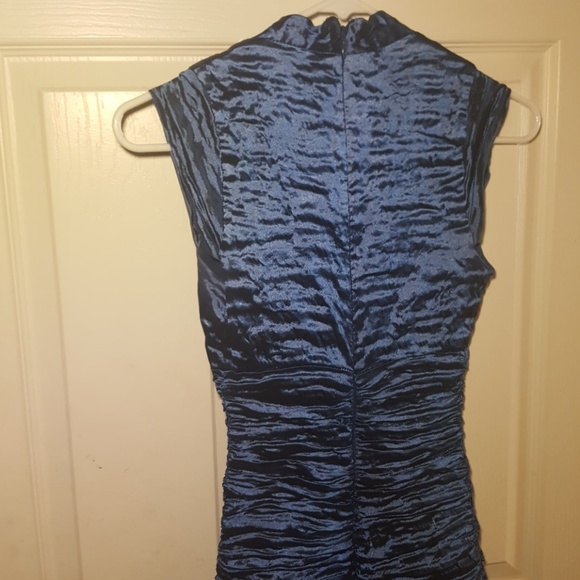 Nicole Miller Stretch Taffeta Shimmer Blue! - Picture 7 of 8