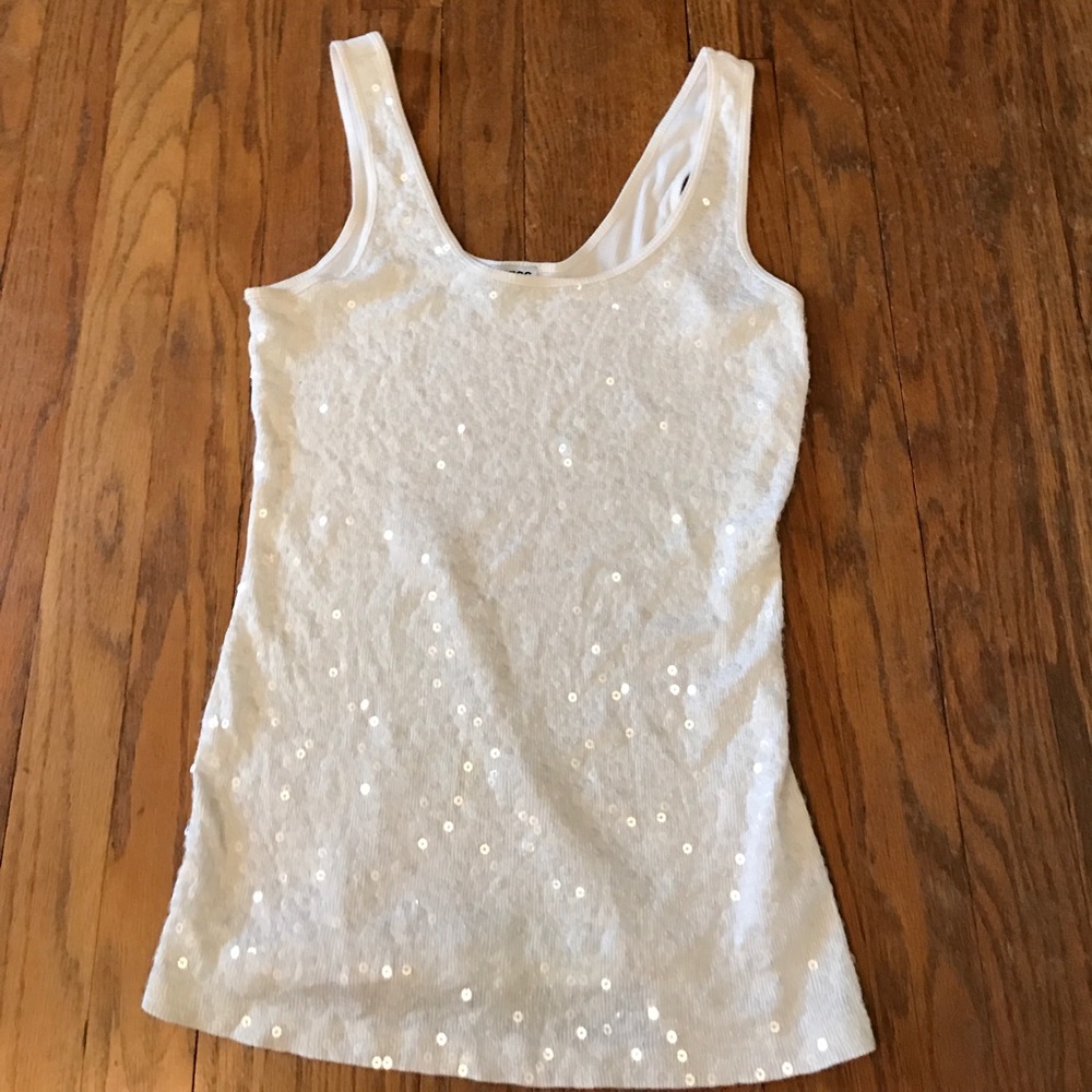 White ✨Sparkly✨ Express Tanktop - Size Medium